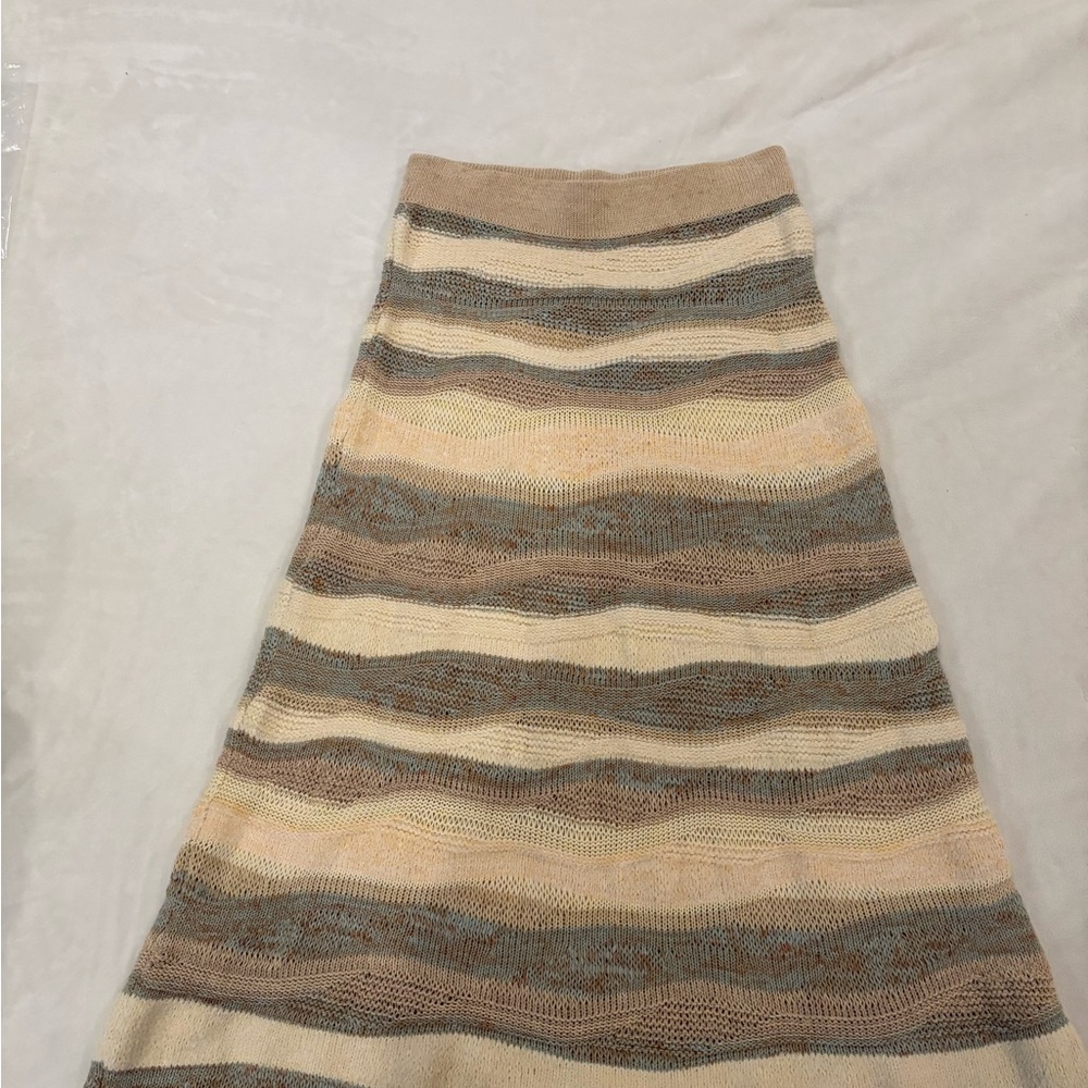 Ulla Johnson Beige and Brown A-Line Skirt